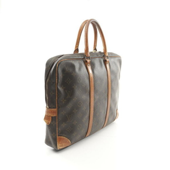 Louis Vuitton Porte Voyage Document Monogram Brown Briefcase Bag - Picture 1 of 7